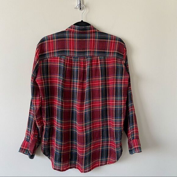 NWOT-MADEWELL Tartan Wool Blend Button Down - Picture 3 of 11